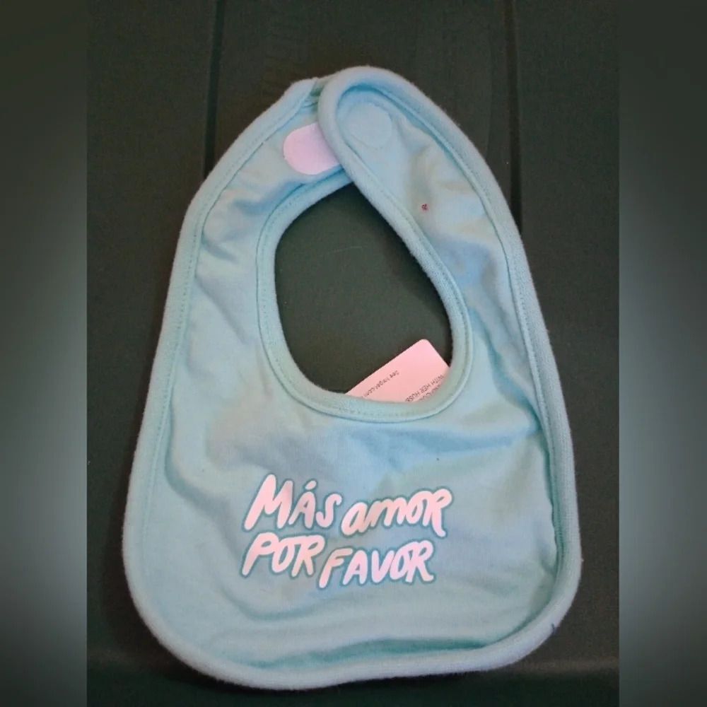 More Love Please Spanish baby's bib, NWT Target